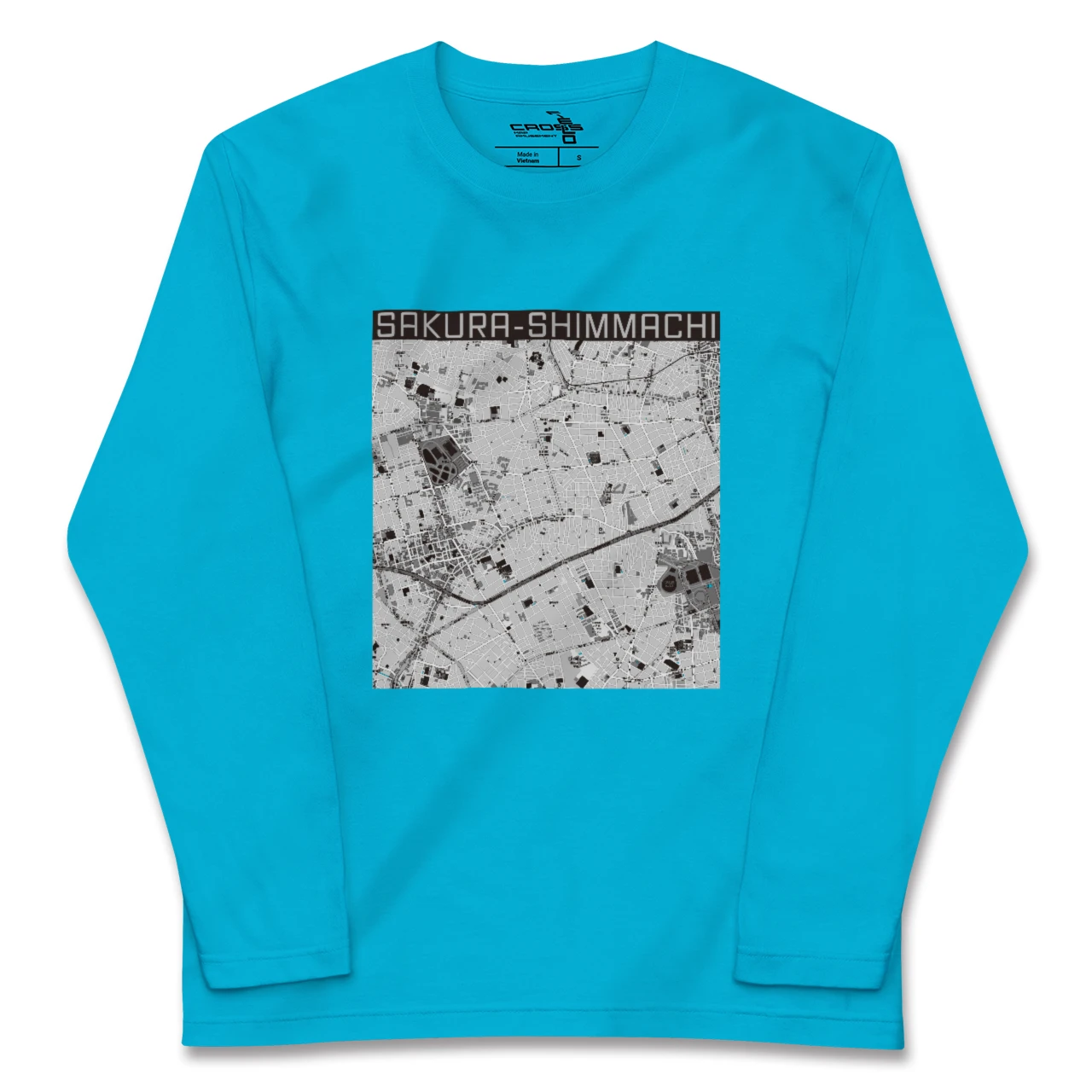 【桜新町(東京都)】地図柄ロングスリーブTシャツ