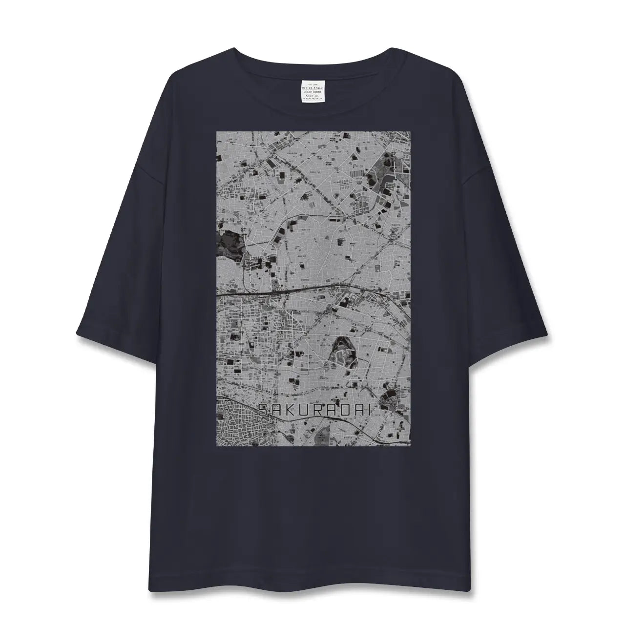 【桜台(東京都)】地図柄ビッグシルエットTシャツ