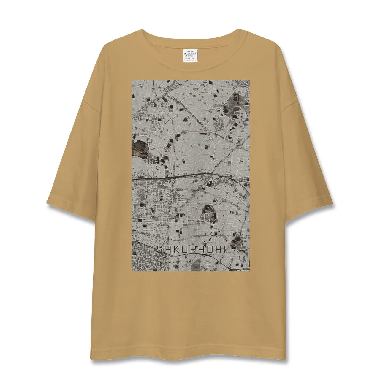 【桜台(東京都)】地図柄ビッグシルエットTシャツ