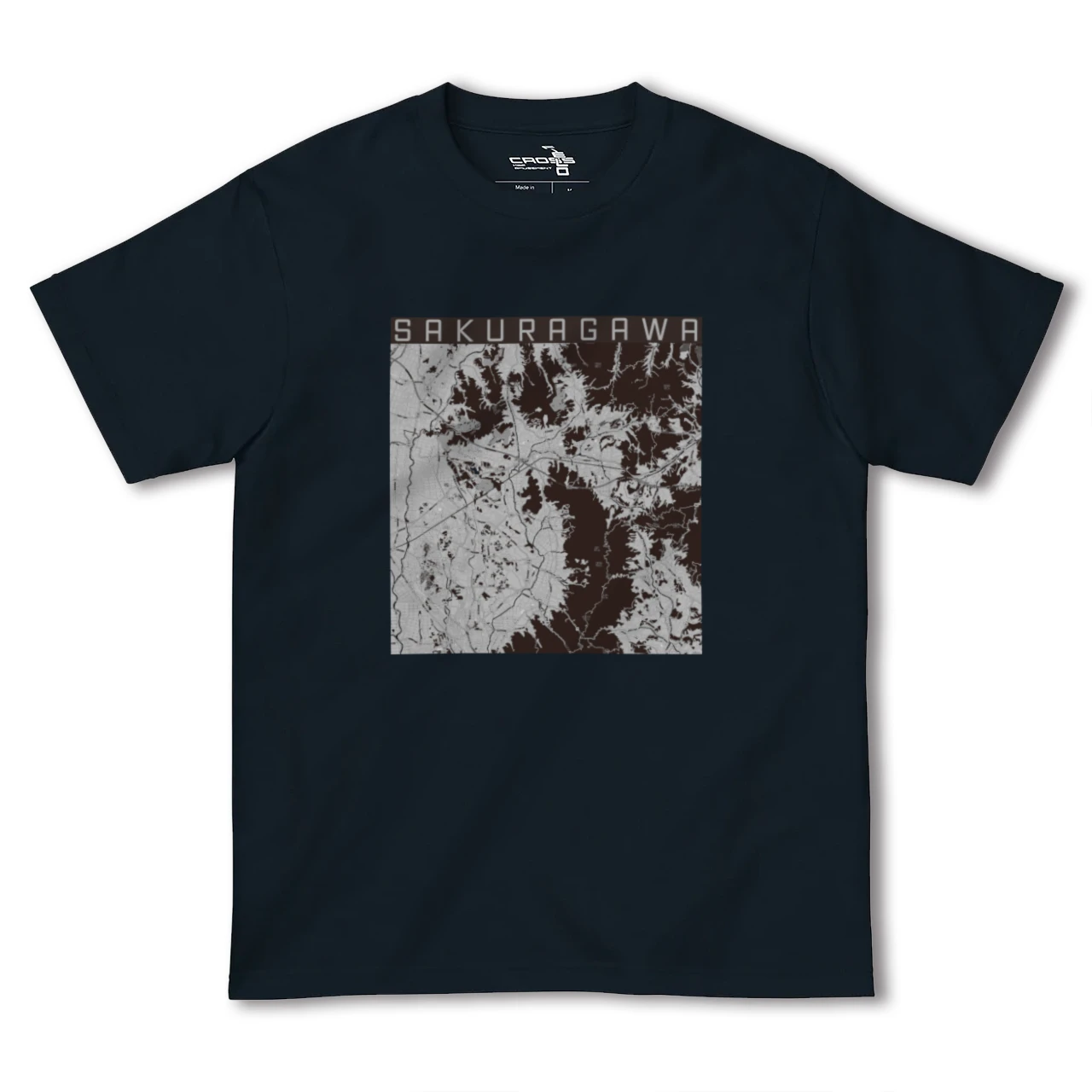 【桜川(茨城県)】地図柄ヘビーウェイトTシャツ