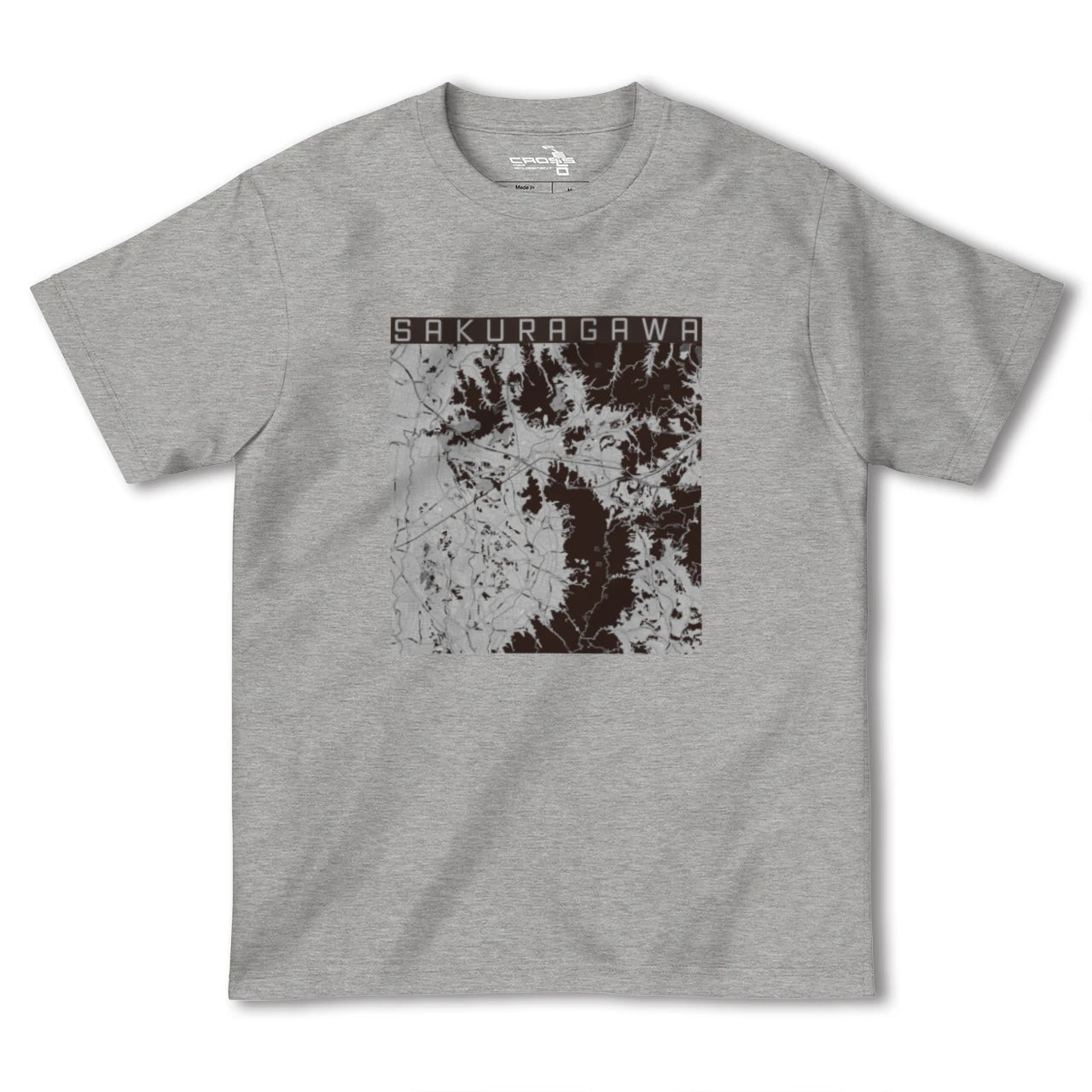 【桜川(茨城県)】地図柄ヘビーウェイトTシャツ