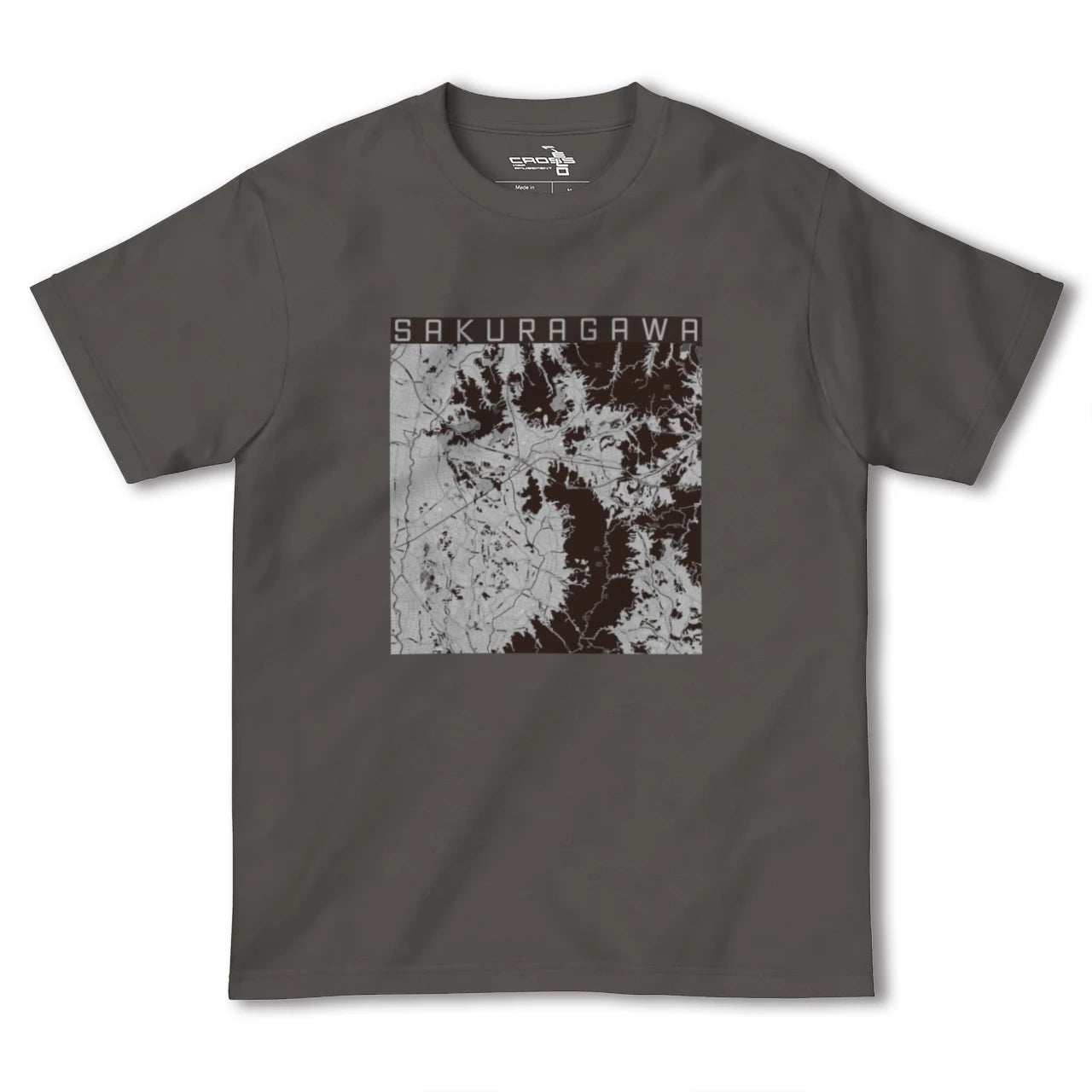 【桜川(茨城県)】地図柄ヘビーウェイトTシャツ