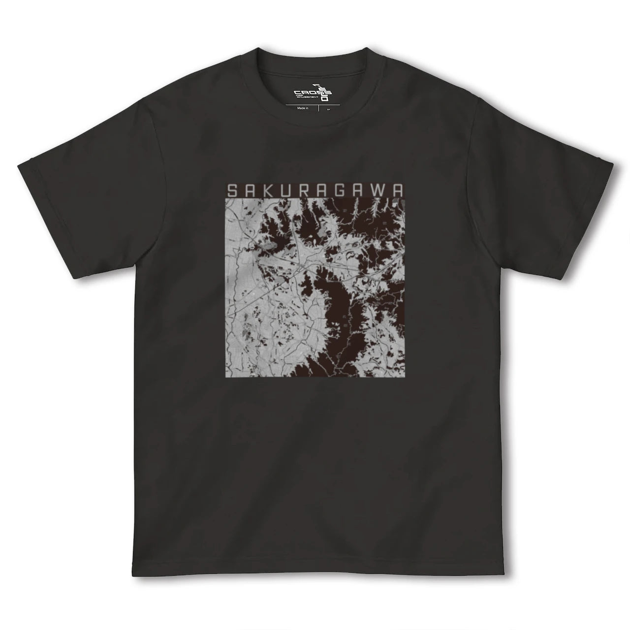 【桜川(茨城県)】地図柄ヘビーウェイトTシャツ