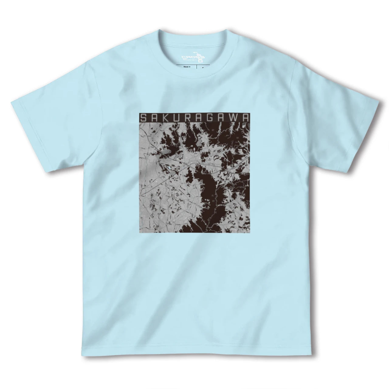 【桜川(茨城県)】地図柄ヘビーウェイトTシャツ