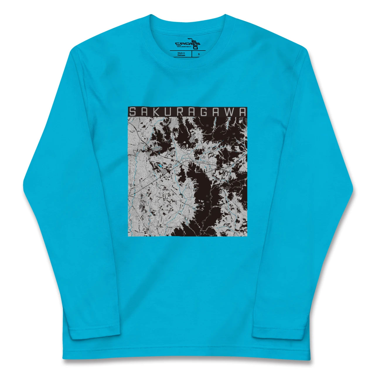 【桜川(茨城県)】地図柄ロングスリーブTシャツ