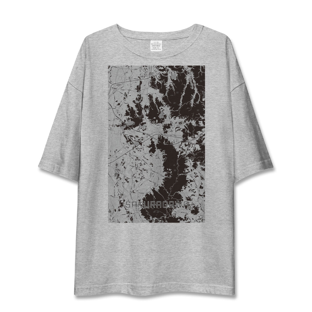 【桜川(茨城県)】地図柄ビッグシルエットTシャツ