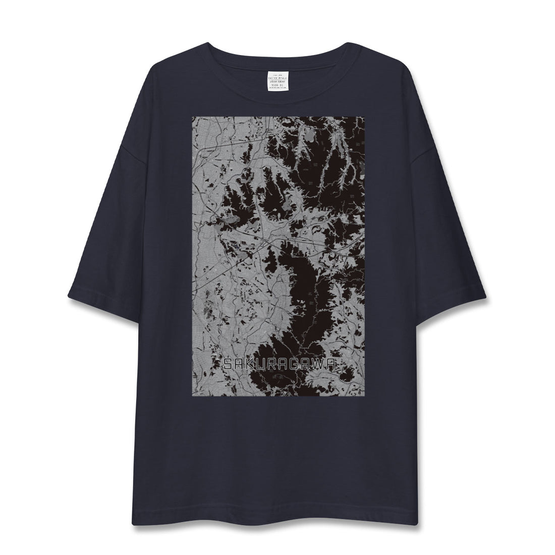 【桜川(茨城県)】地図柄ビッグシルエットTシャツ