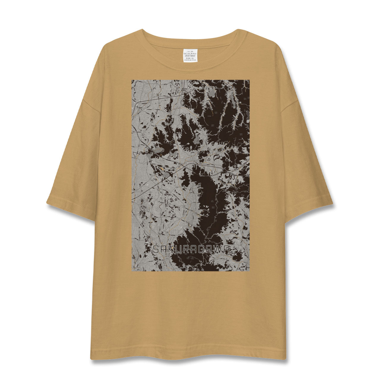 【桜川(茨城県)】地図柄ビッグシルエットTシャツ