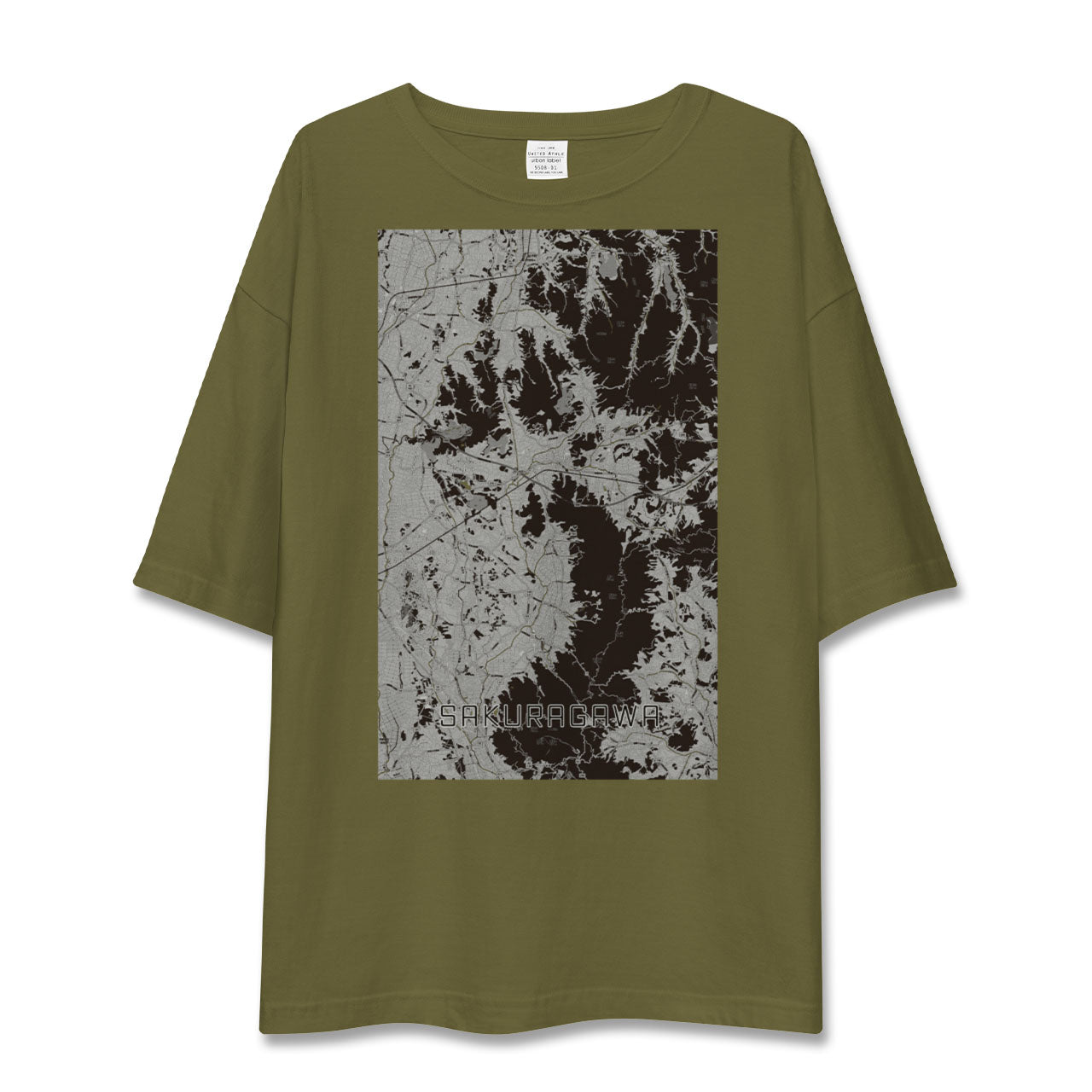 【桜川(茨城県)】地図柄ビッグシルエットTシャツ