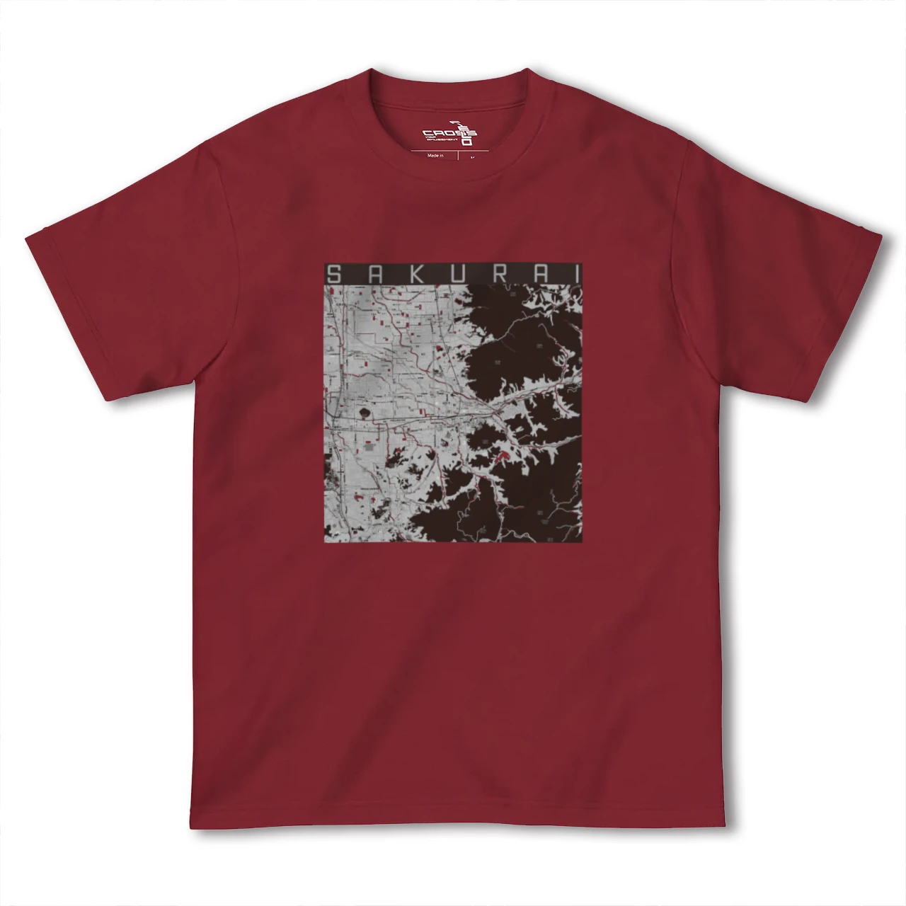 【桜井(奈良県)】地図柄ヘビーウェイトTシャツ