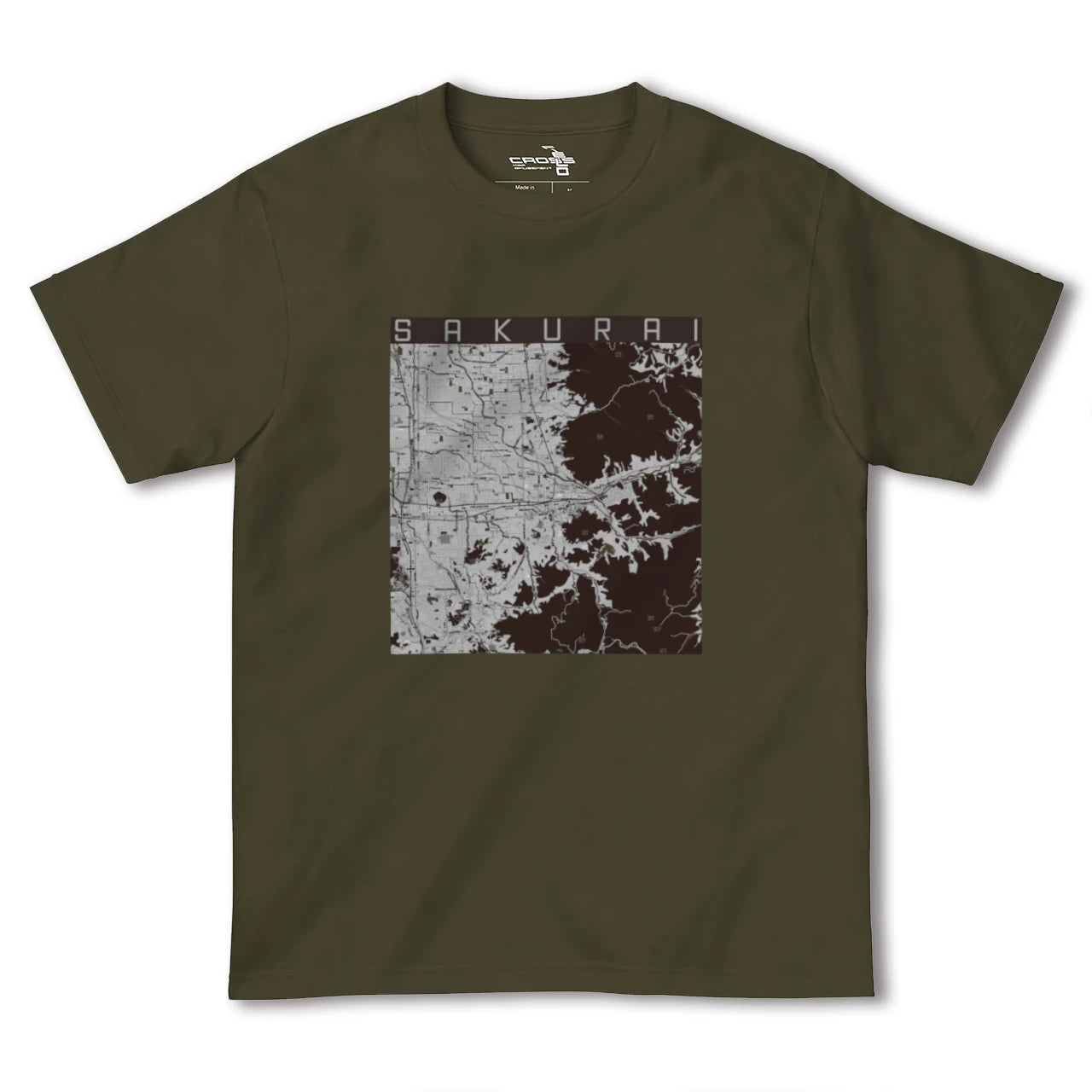 【桜井(奈良県)】地図柄ヘビーウェイトTシャツ