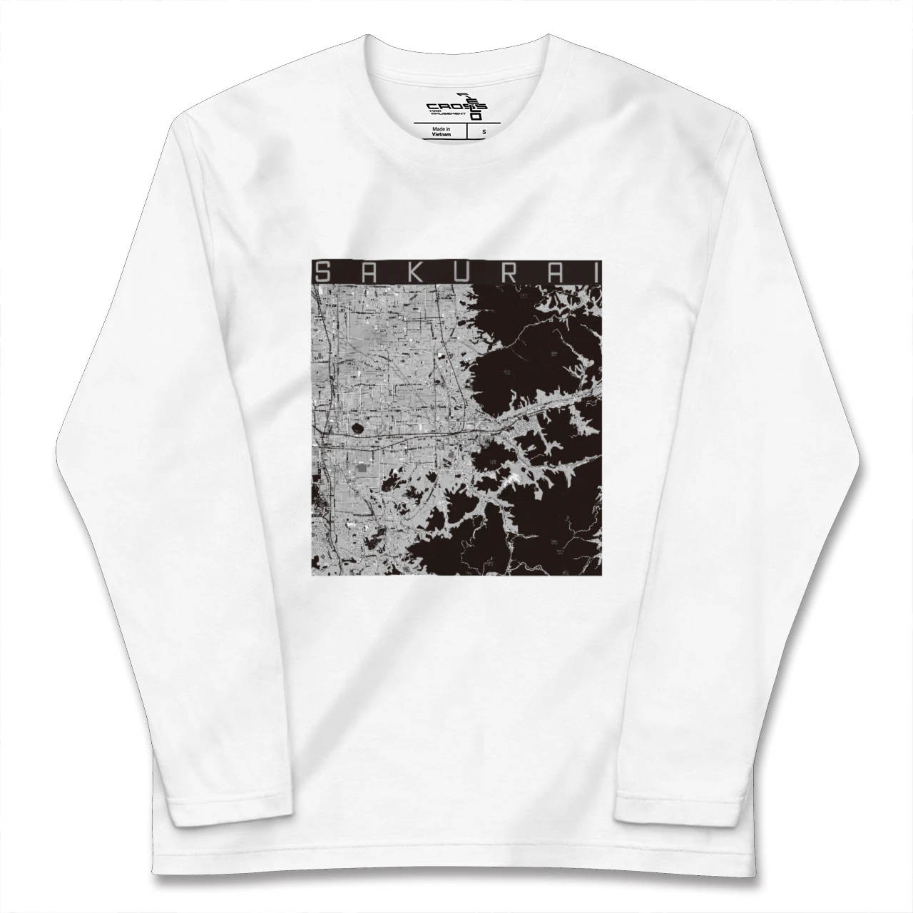 【桜井(奈良県)】地図柄ロングスリーブTシャツ