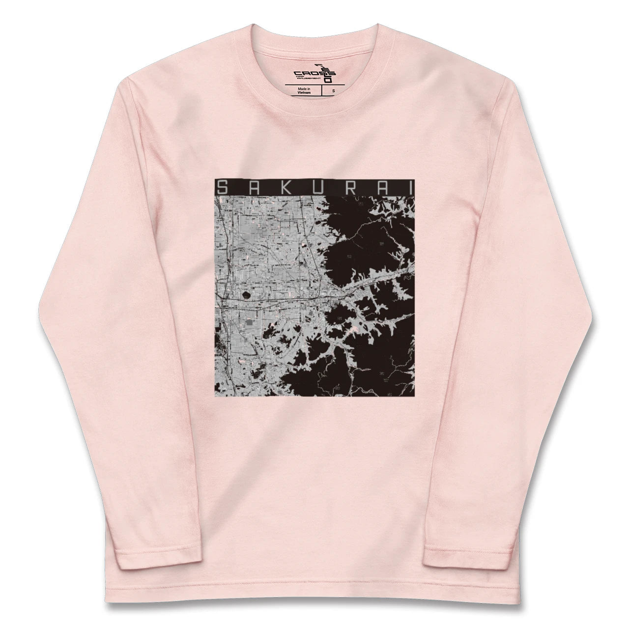 【桜井(奈良県)】地図柄ロングスリーブTシャツ