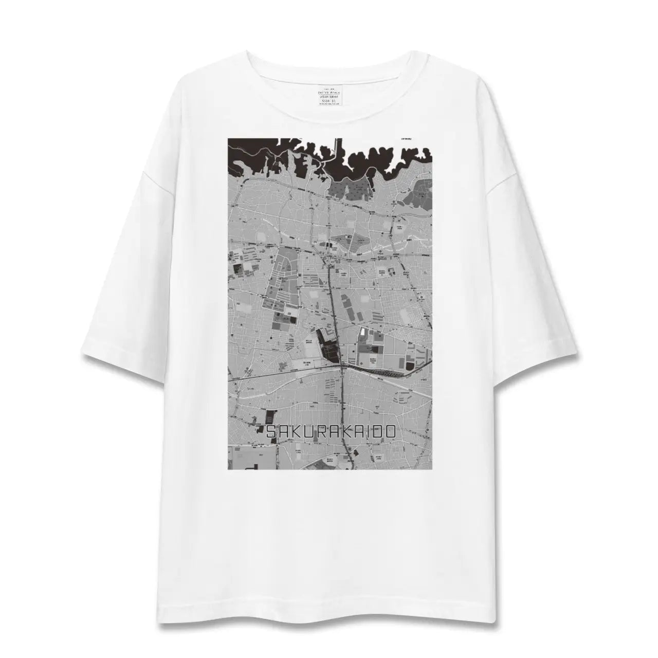 【桜街道(東京都)】地図柄ビッグシルエットTシャツ