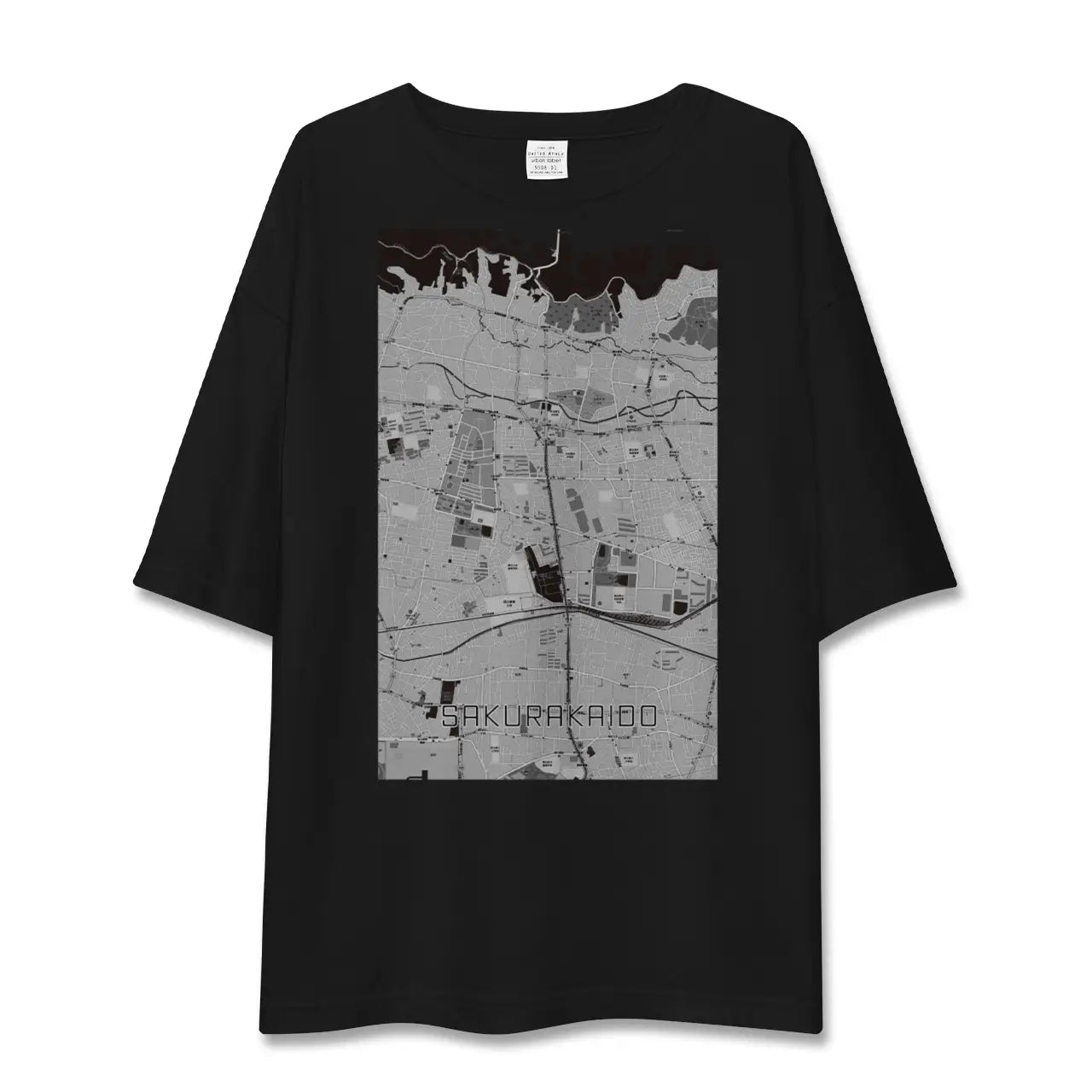 【桜街道(東京都)】地図柄ビッグシルエットTシャツ