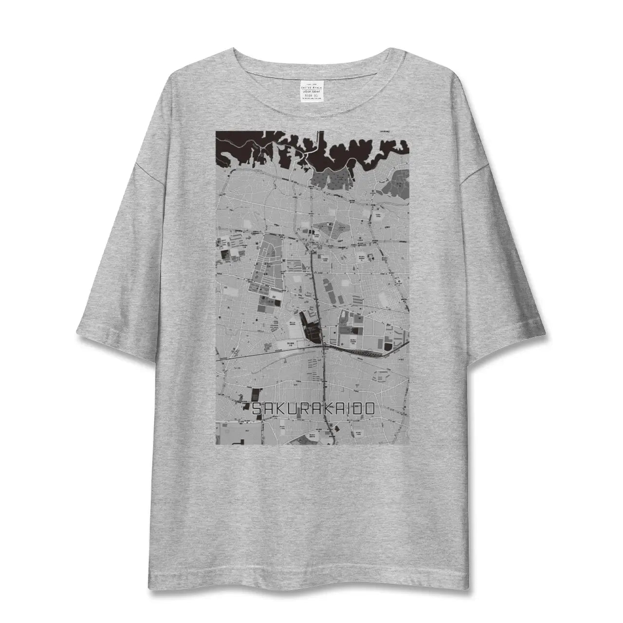 【桜街道(東京都)】地図柄ビッグシルエットTシャツ