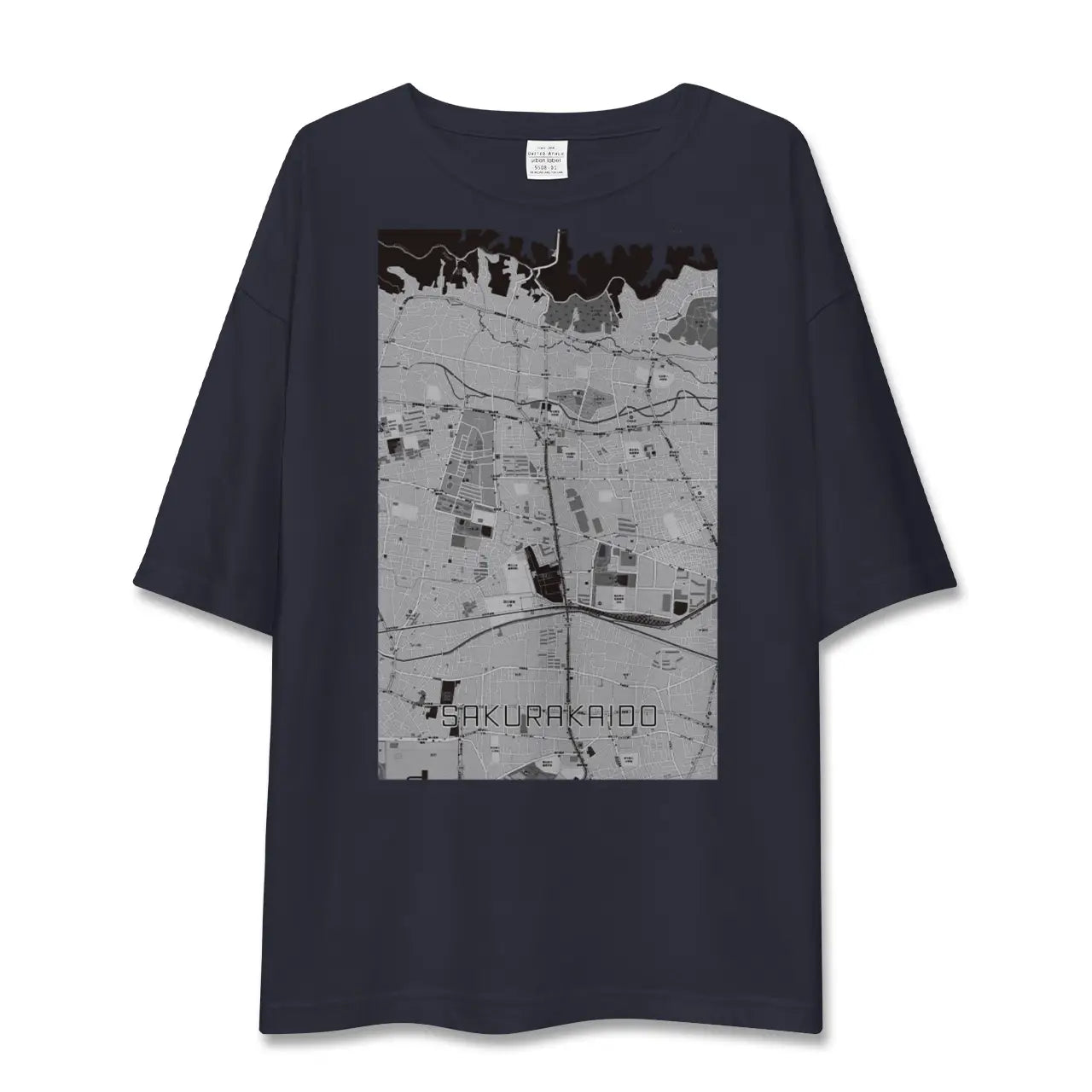 【桜街道(東京都)】地図柄ビッグシルエットTシャツ