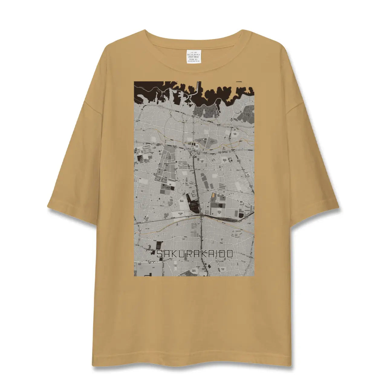 【桜街道(東京都)】地図柄ビッグシルエットTシャツ