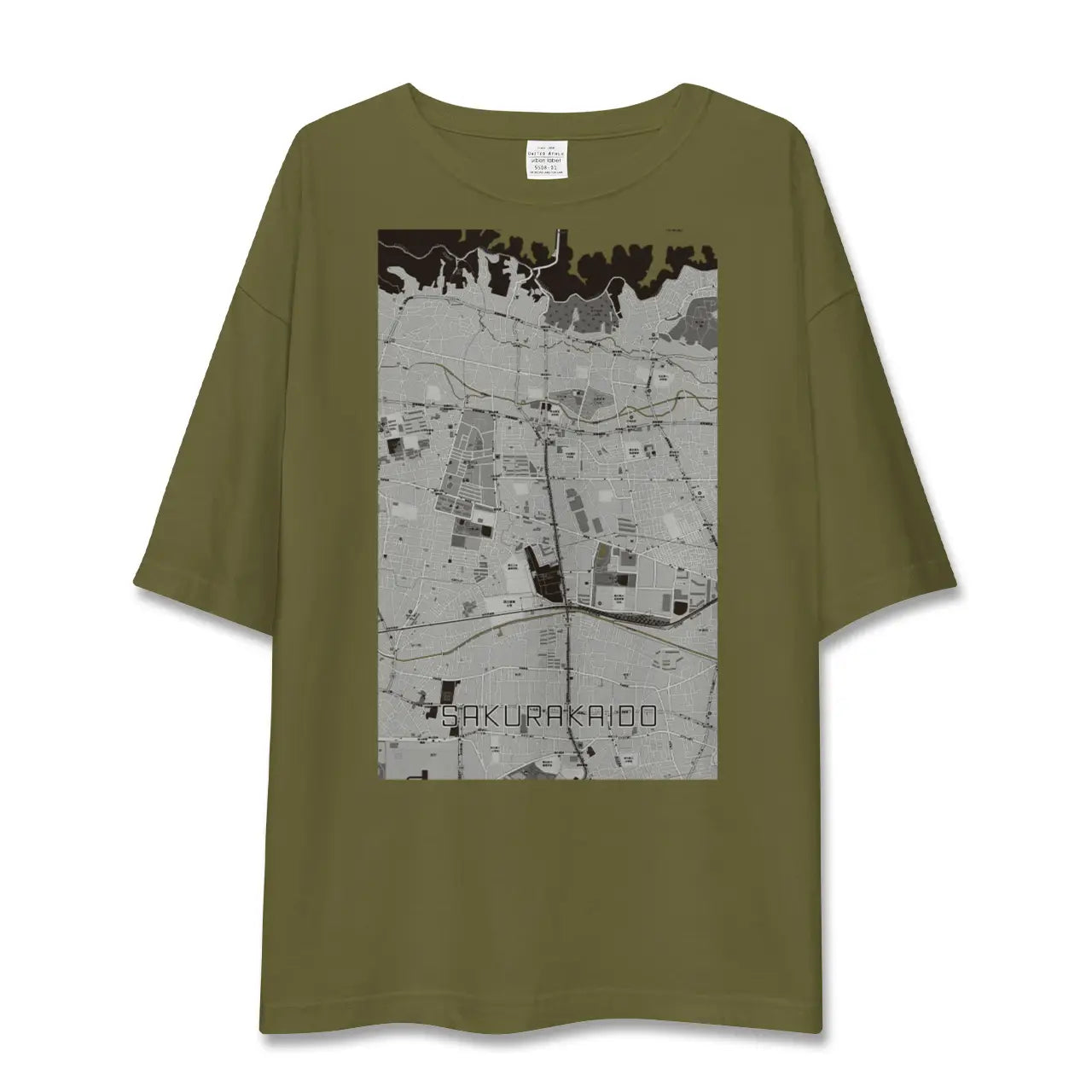 【桜街道(東京都)】地図柄ビッグシルエットTシャツ