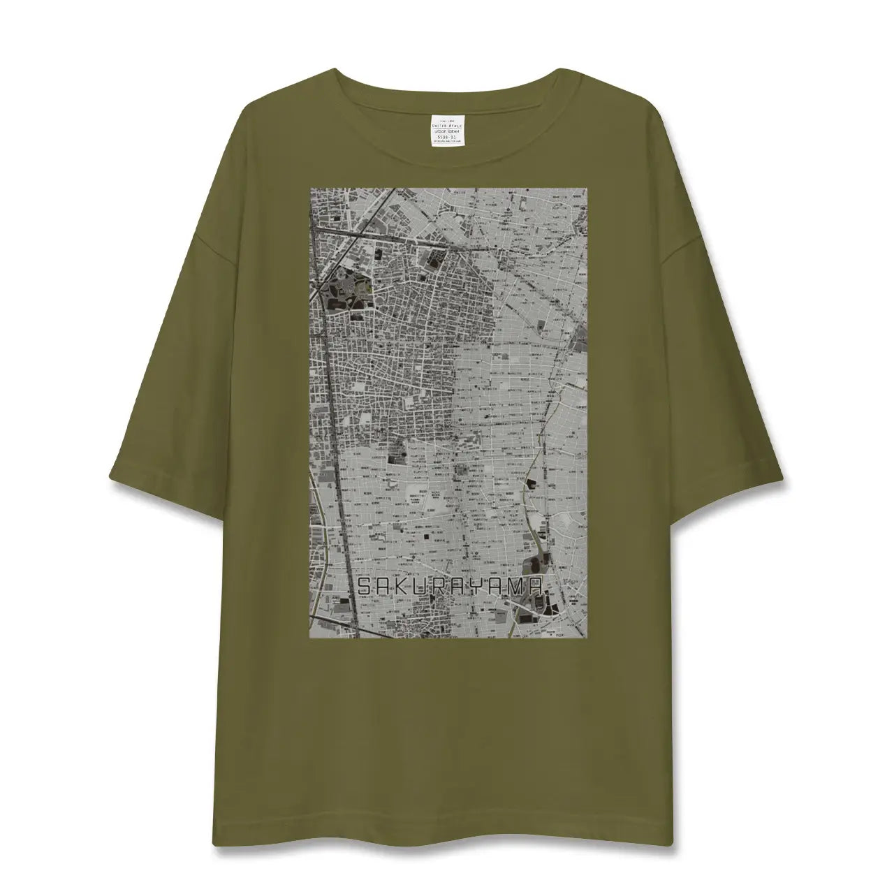 【桜山(愛知県)】地図柄ビッグシルエットTシャツ