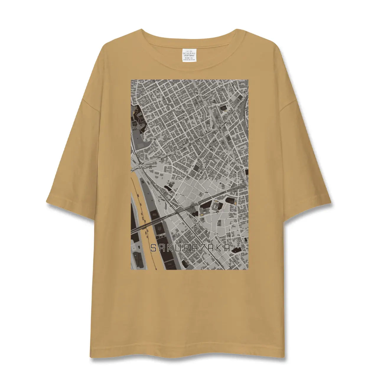 【桜坂(東京都)】地図柄ビッグシルエットTシャツ