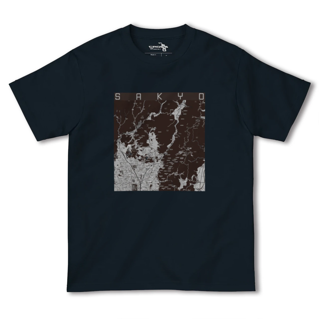 【左京(京都府)】地図柄ヘビーウェイトTシャツ