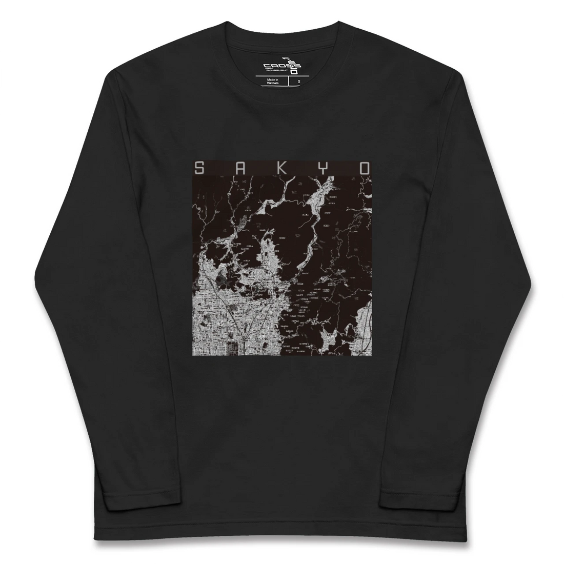 【左京(京都府)】地図柄ロングスリーブTシャツ