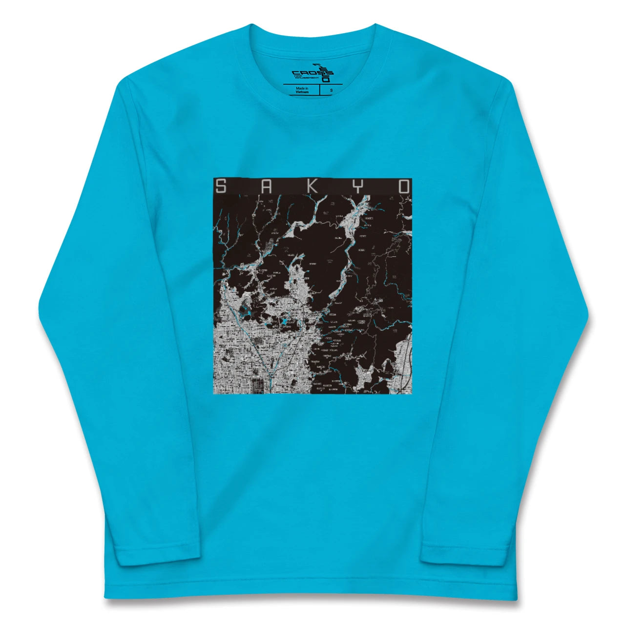 【左京(京都府)】地図柄ロングスリーブTシャツ