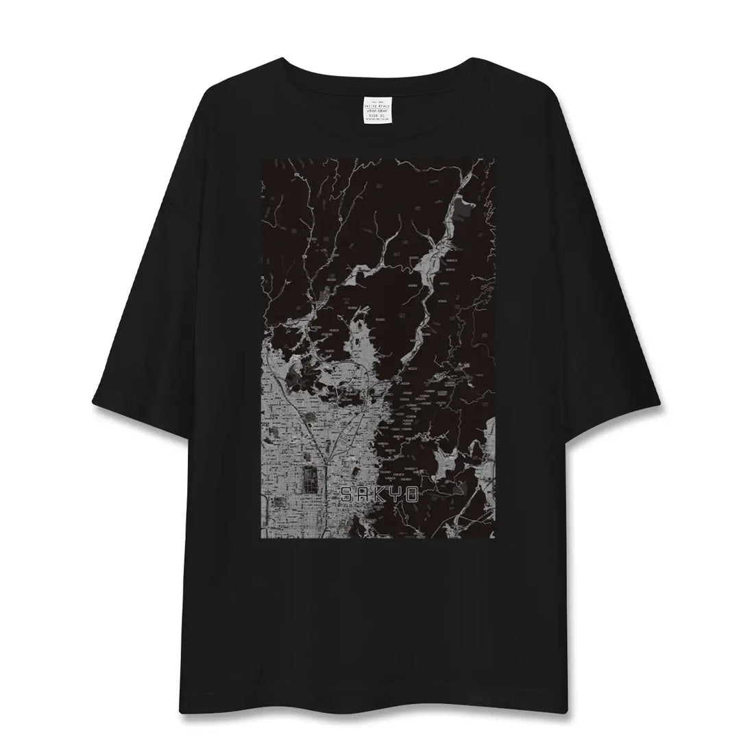 【左京(京都府)】地図柄ビッグシルエットTシャツ