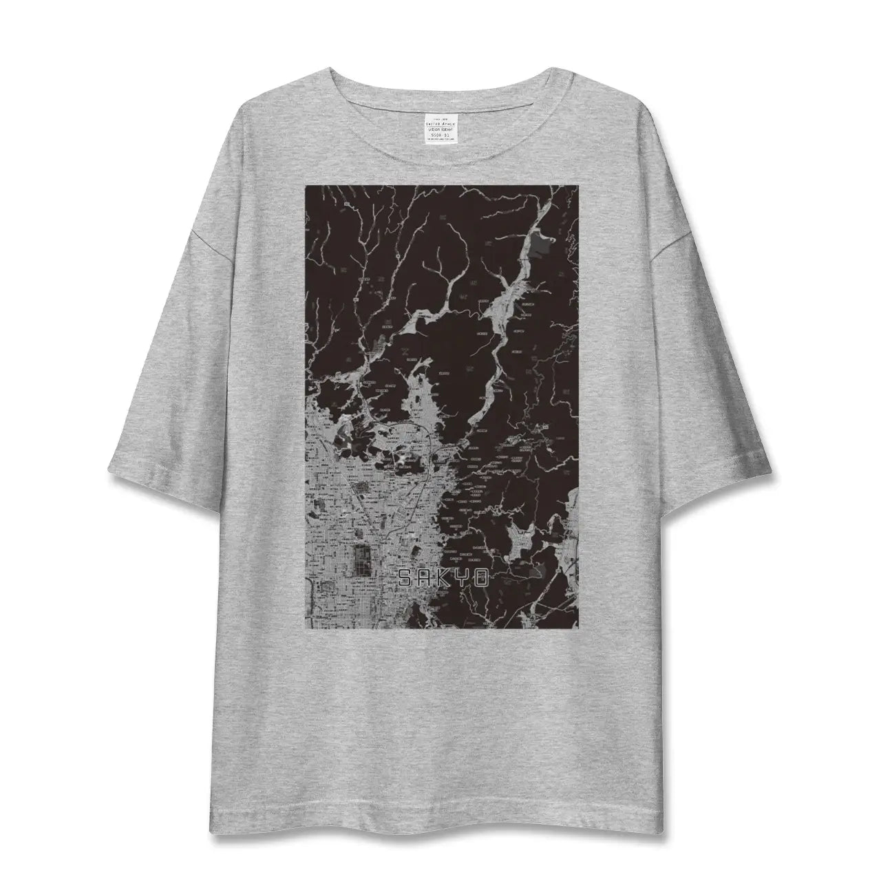 【左京(京都府)】地図柄ビッグシルエットTシャツ