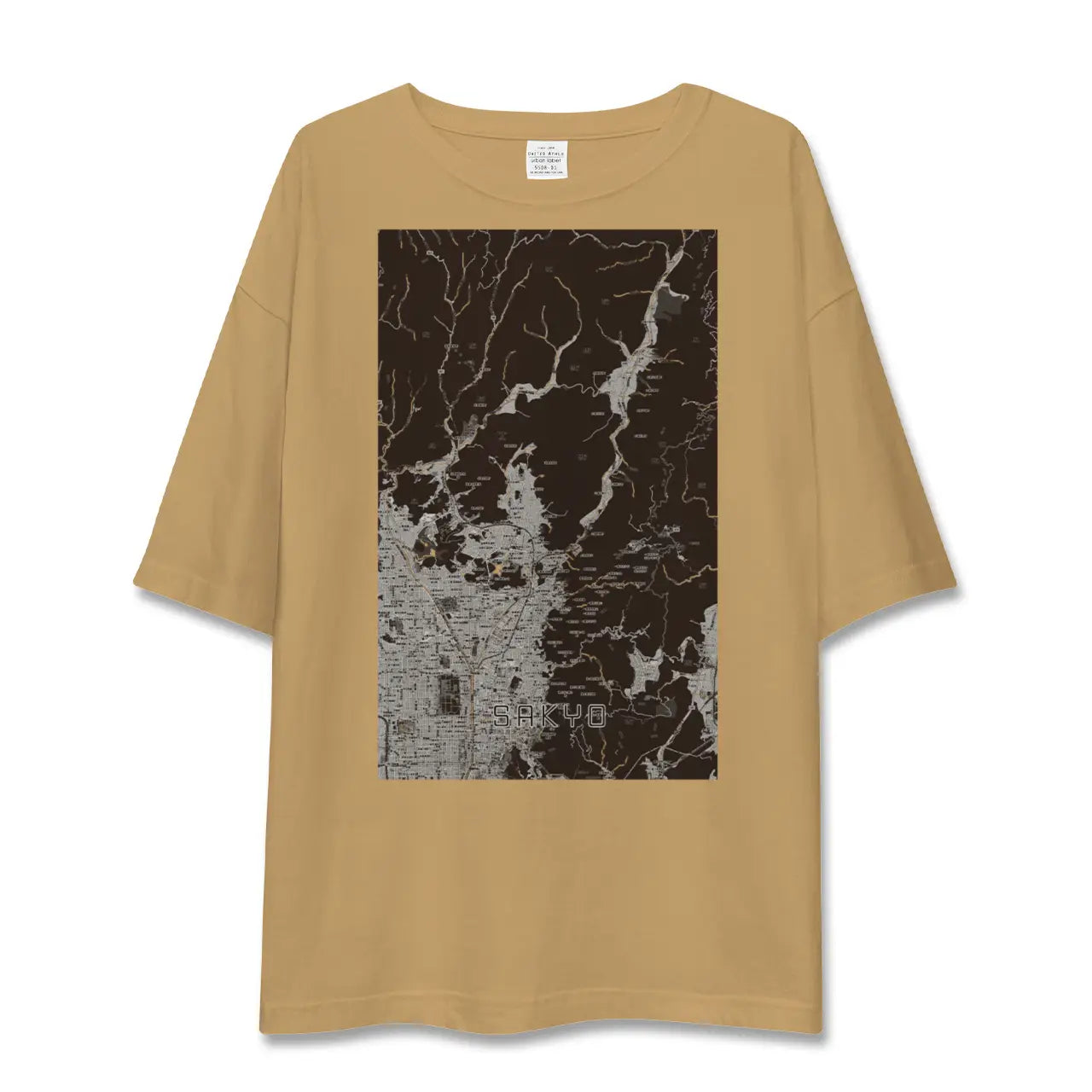 【左京(京都府)】地図柄ビッグシルエットTシャツ