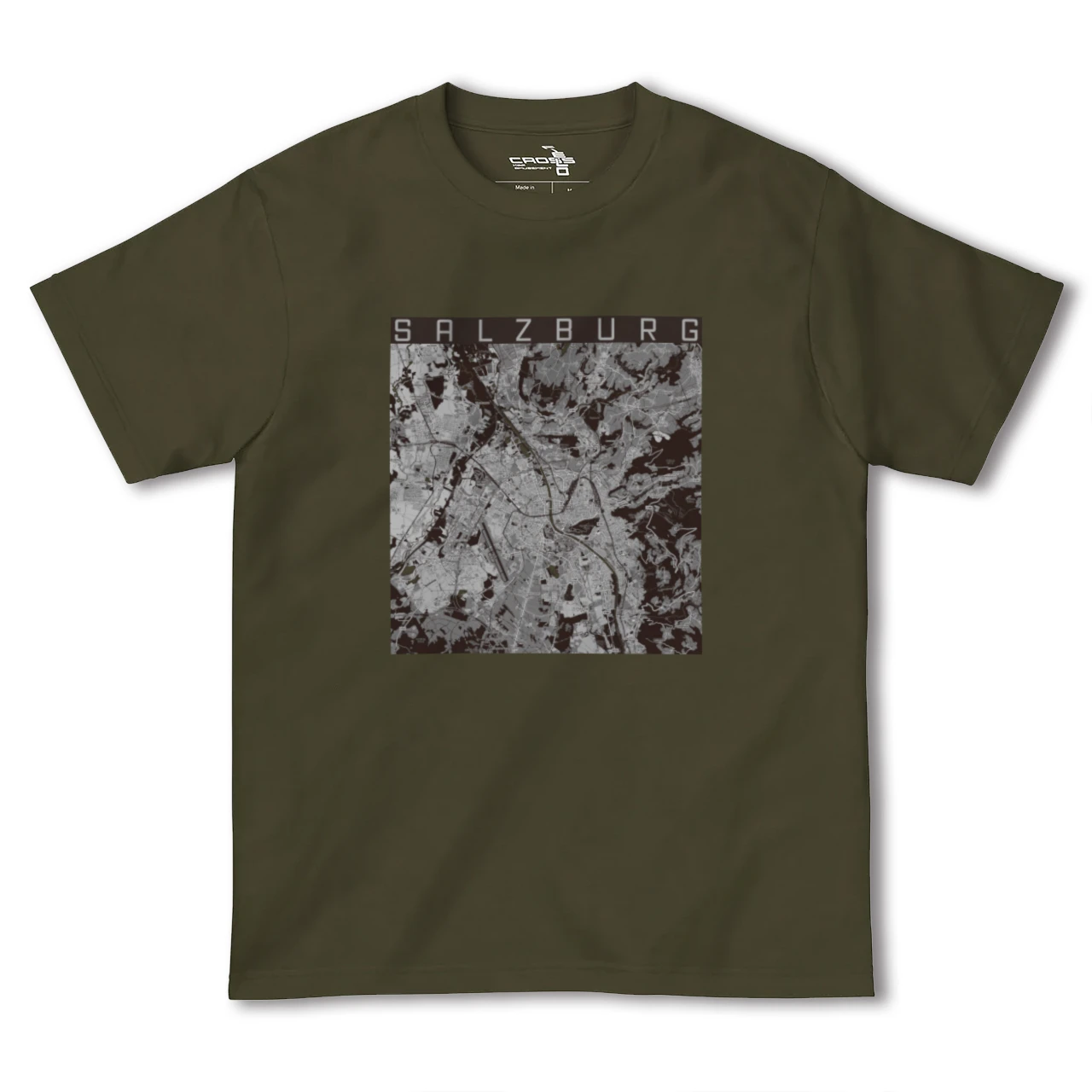 【ザルツブルク(オーストリア)】地図柄ヘビーウェイトTシャツ