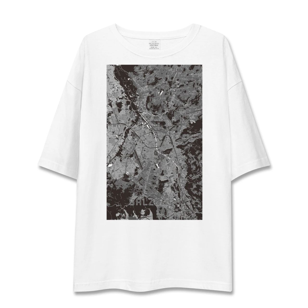 【ザルツブルク(オーストリア)】地図柄ビッグシルエットTシャツ