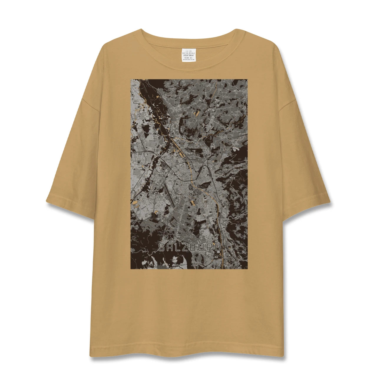 【ザルツブルク(オーストリア)】地図柄ビッグシルエットTシャツ
