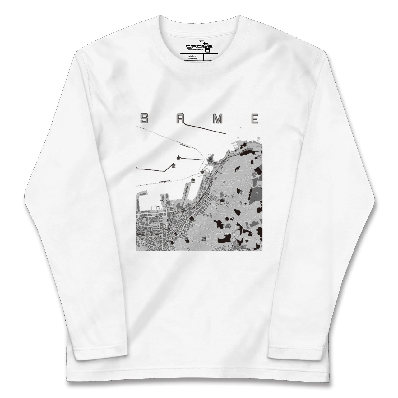 【鮫(青森県)】地図柄ロングスリーブTシャツ