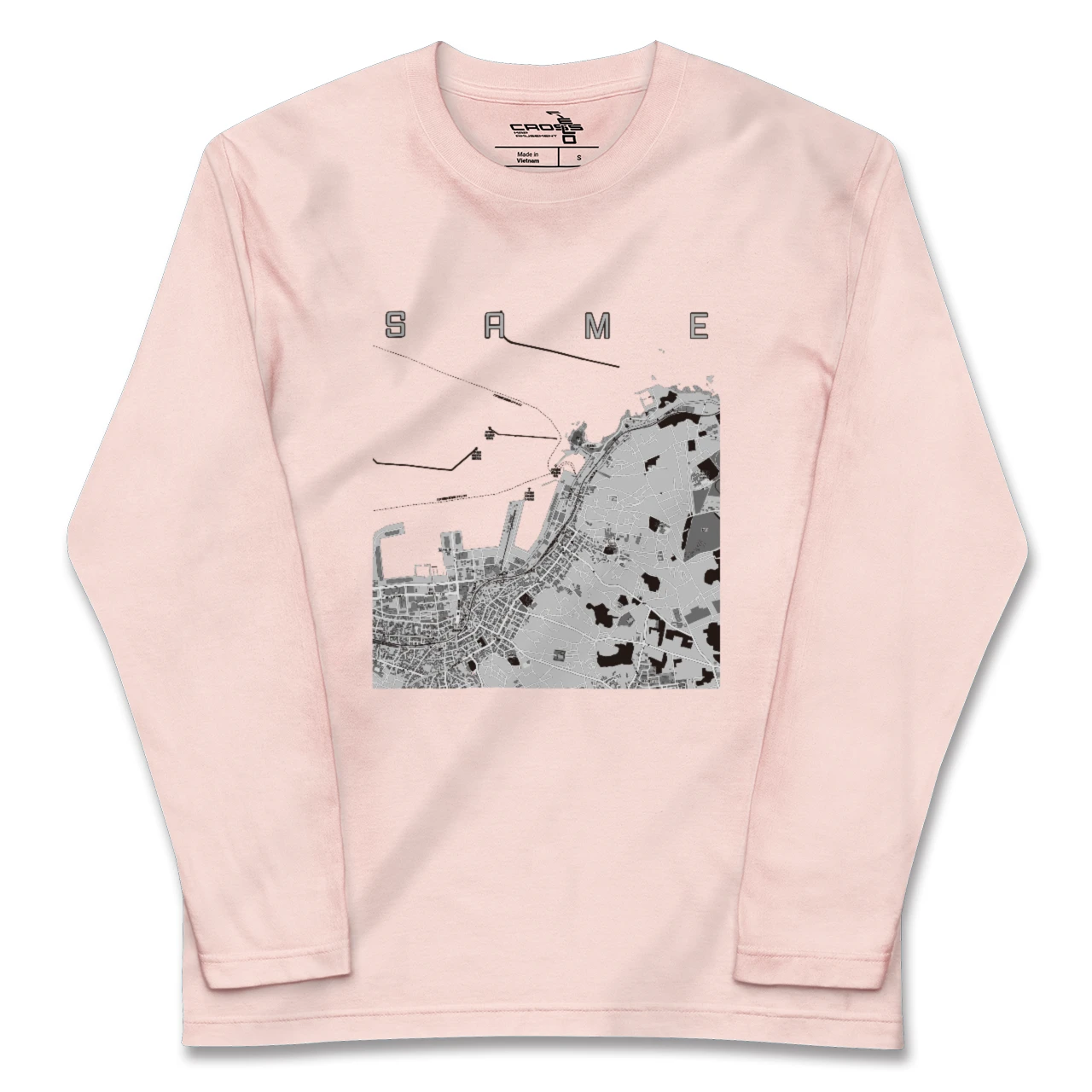 【鮫(青森県)】地図柄ロングスリーブTシャツ