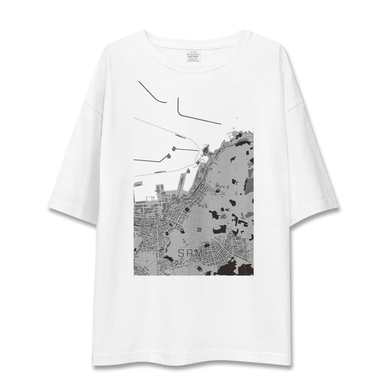 【鮫(青森県)】地図柄ビッグシルエットTシャツ