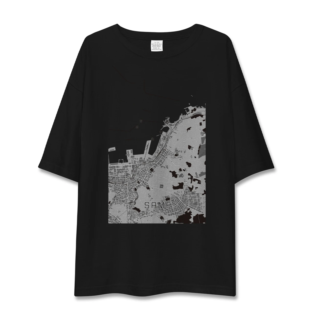 【鮫(青森県)】地図柄ビッグシルエットTシャツ