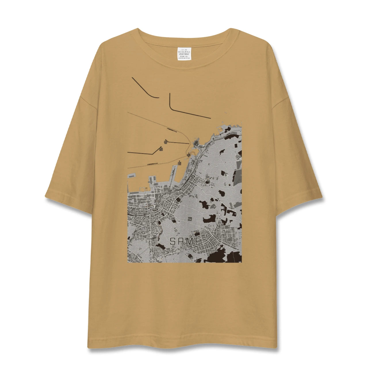 【鮫(青森県)】地図柄ビッグシルエットTシャツ