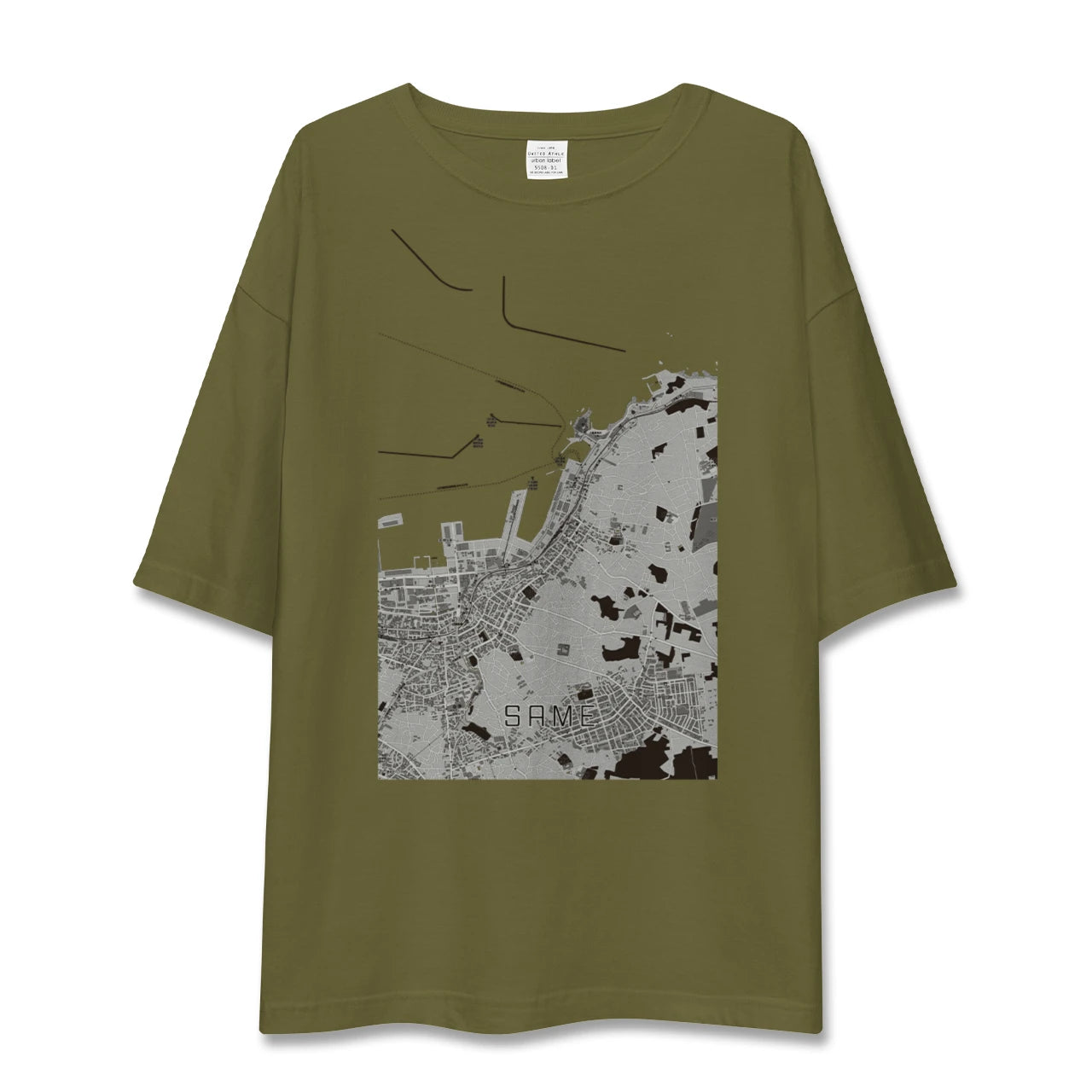 【鮫(青森県)】地図柄ビッグシルエットTシャツ