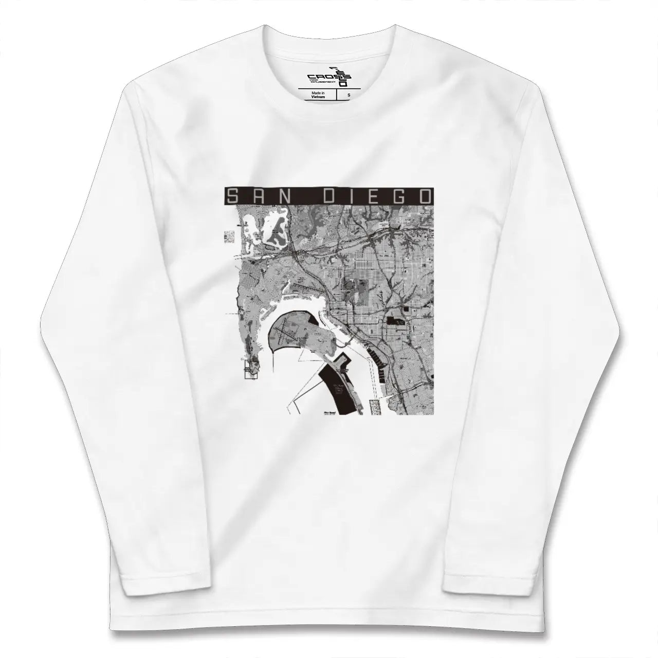 【サンディエゴ(アメリカ)】地図柄ロングスリーブTシャツ