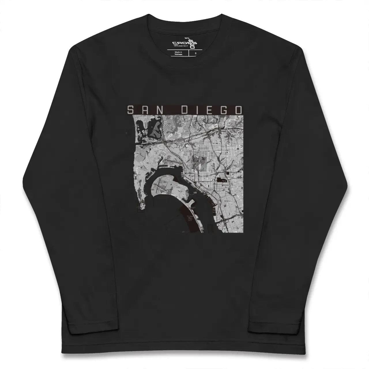 【サンディエゴ(アメリカ)】地図柄ロングスリーブTシャツ