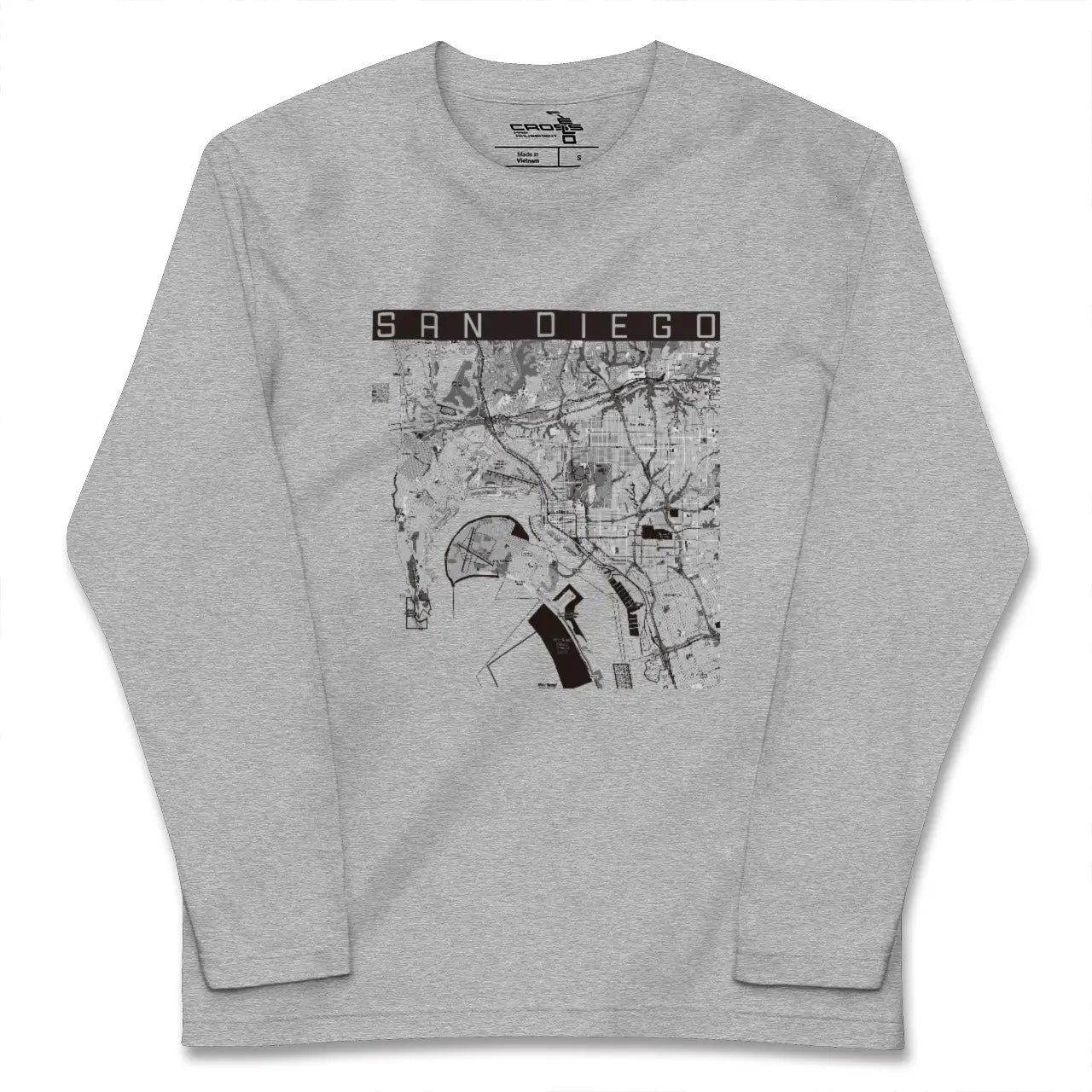 【サンディエゴ(アメリカ)】地図柄ロングスリーブTシャツ