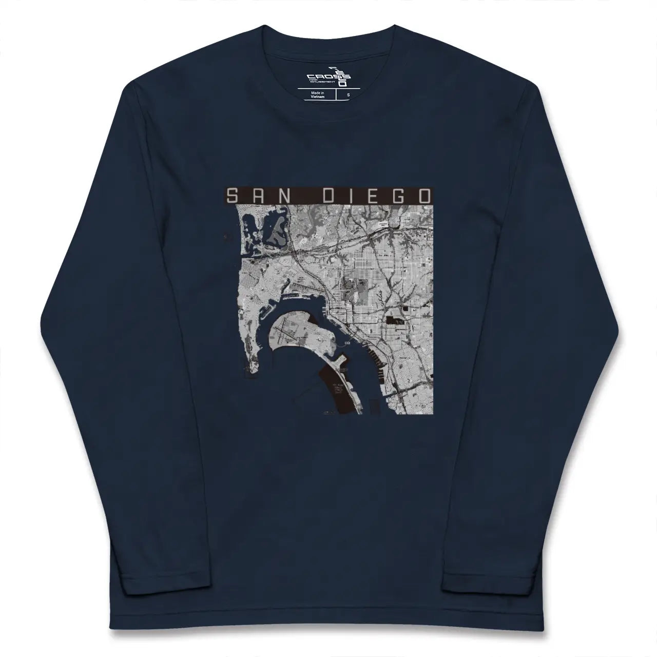 【サンディエゴ(アメリカ)】地図柄ロングスリーブTシャツ
