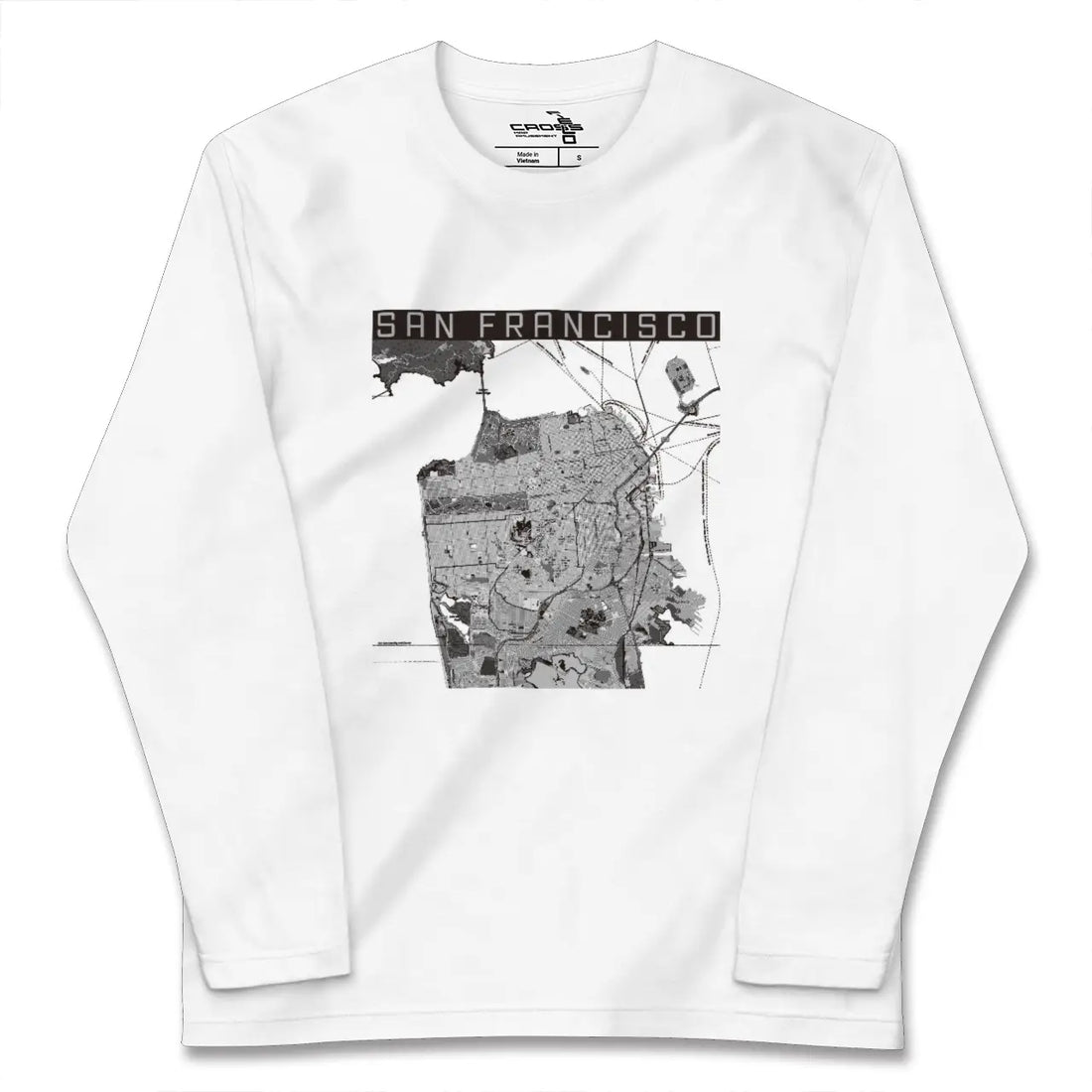 【サンフランシスコ(アメリカ)】地図柄ロングスリーブTシャツ