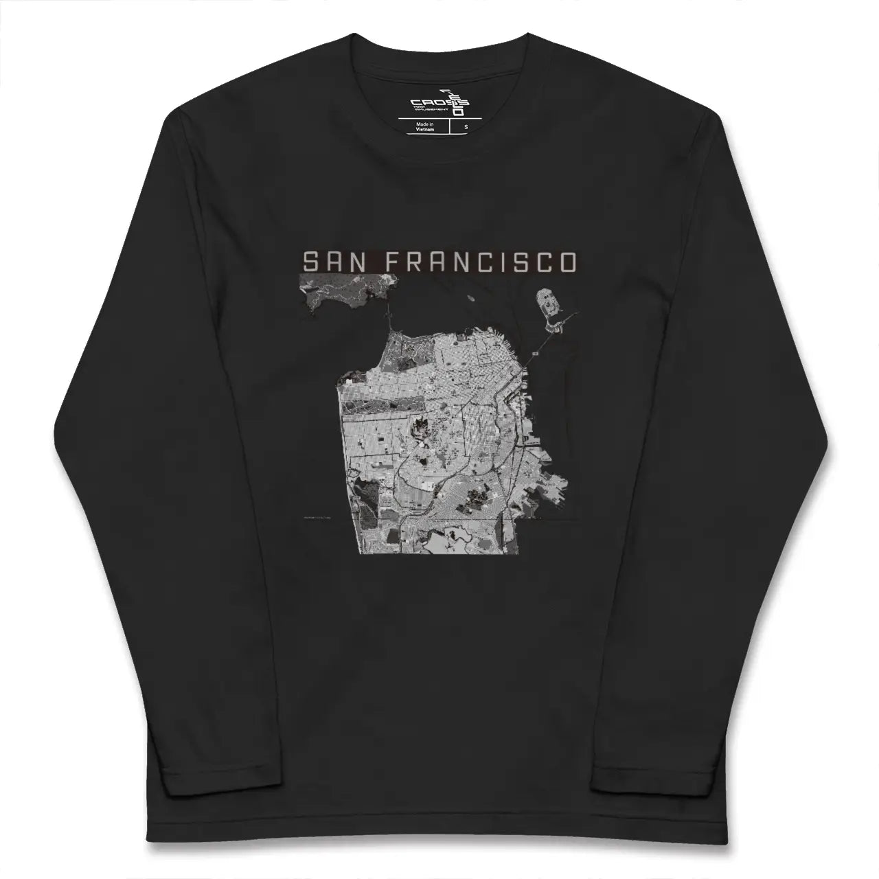 【サンフランシスコ(アメリカ)】地図柄ロングスリーブTシャツ