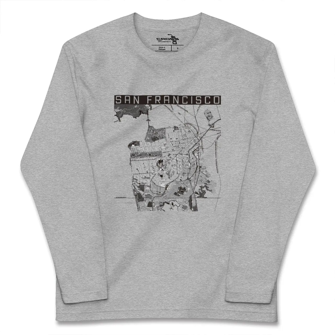 【サンフランシスコ(アメリカ)】地図柄ロングスリーブTシャツ