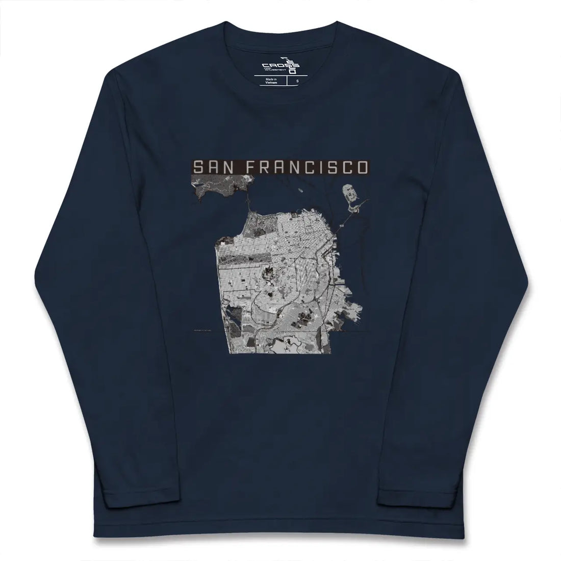 【サンフランシスコ(アメリカ)】地図柄ロングスリーブTシャツ