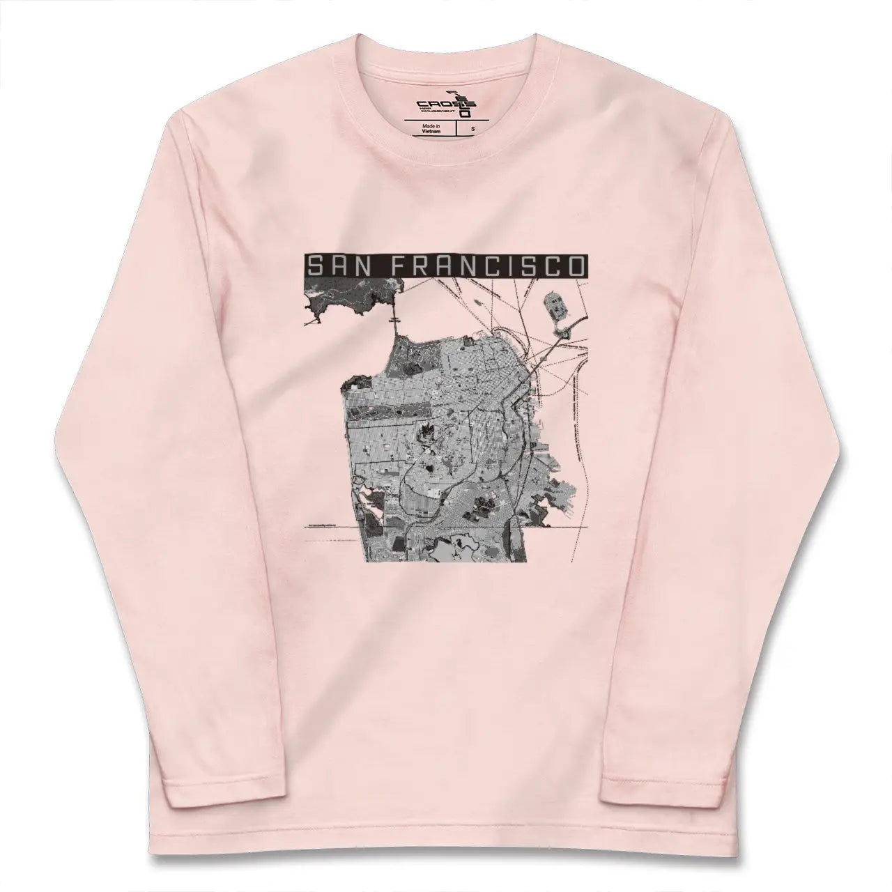 【サンフランシスコ(アメリカ)】地図柄ロングスリーブTシャツ