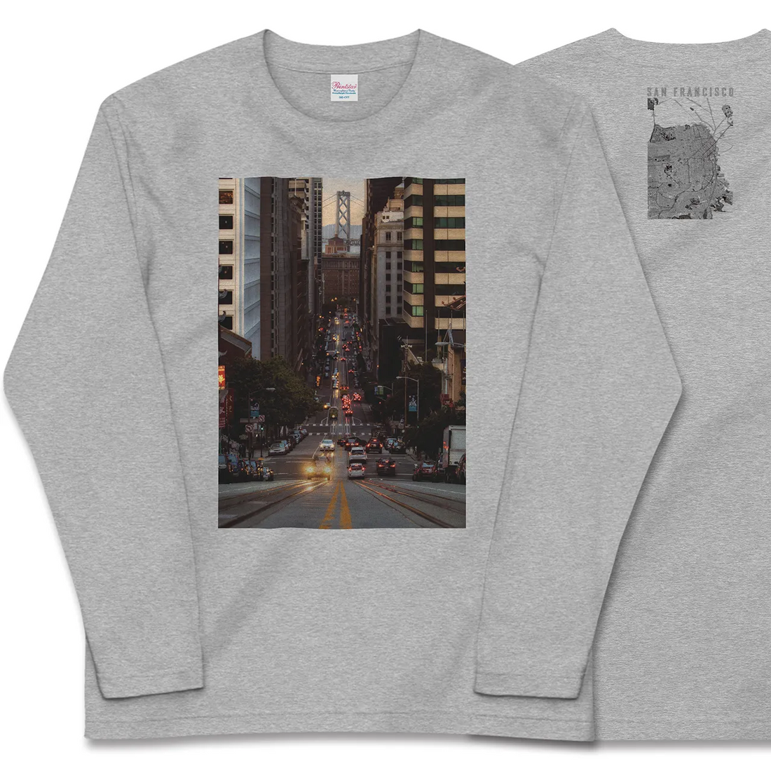 【サンフランシスコ(アメリカ)】Map World ロングスリーブTシャツ
